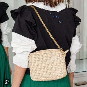 Clare V. Midi Sac Woven Cream